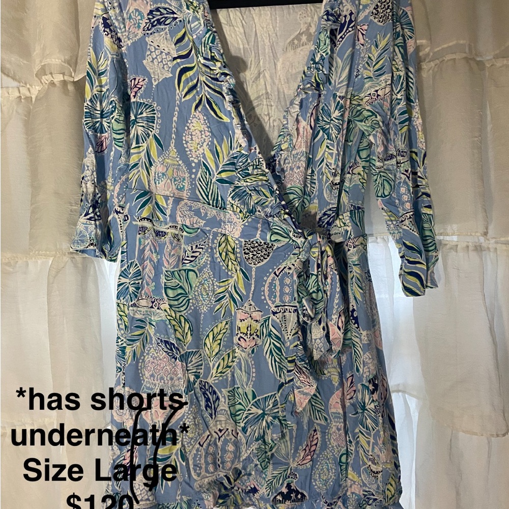 Floral Wrap Dress with Shorts